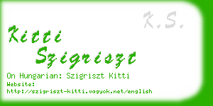 kitti szigriszt business card